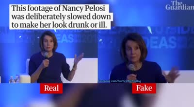 Footage of Nancy Pelosi deliberately slowed down to make her appear drunk