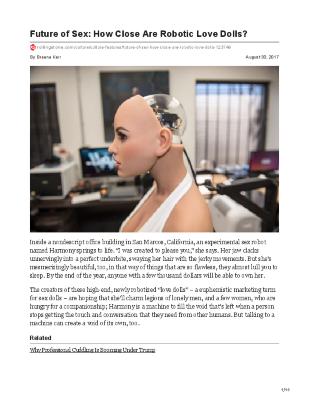 Future of Sex: How Close Are Robotic Love Dolls?