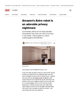 Amazon's Astro robot is an adorable privacy nightmare