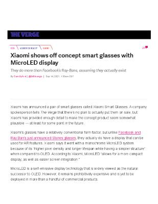 Xiaomi shows off concept smart glasses with MicroLED display