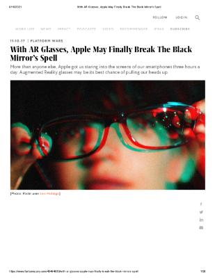 With AR Glasses, Apple May Finally Break The Black Mirror’s Spell