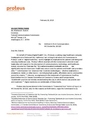 Final Proteus Letter to the Federal Communications Commission