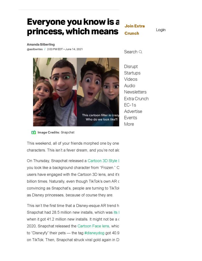 Everyone you know is a Disney princess, which means AR is queen