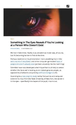 Something in The Eyes Reveals if You're Looking at a Person Who Doesn't Exist