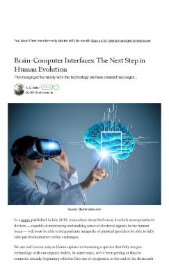 Brain-Computer Interfaces: The Next Step in Human Evolution