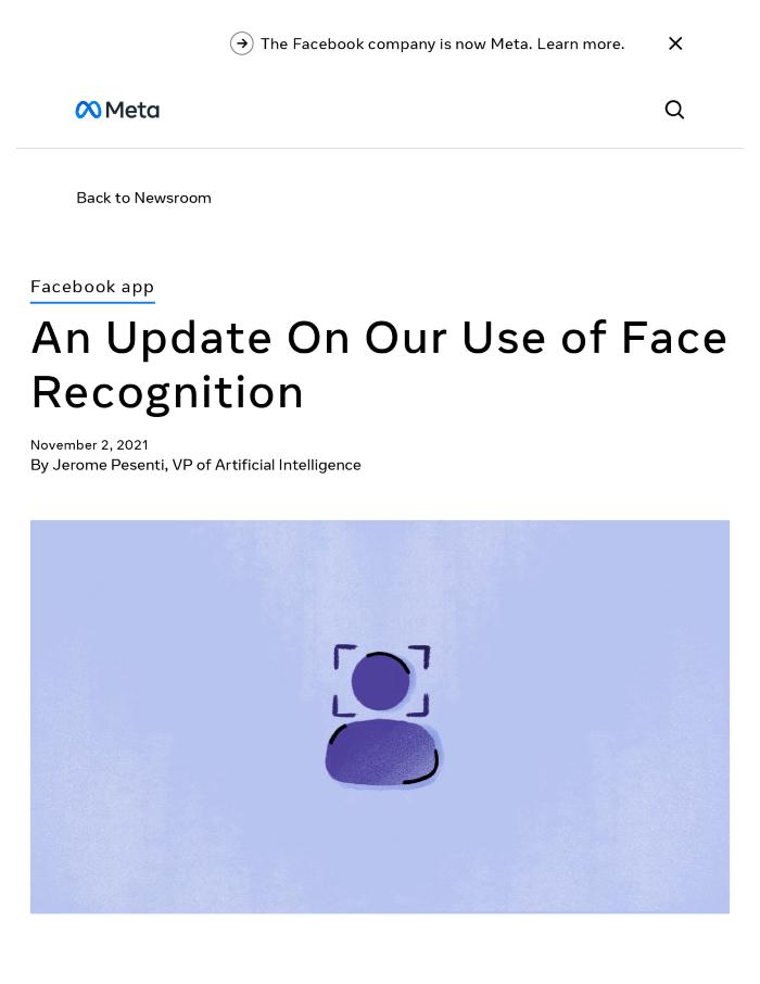 An Update On Our Use of Face Recognition