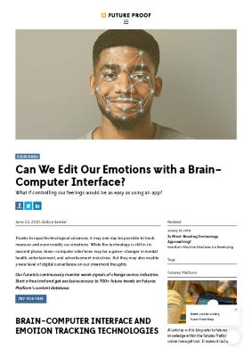 Can We Edit Our Emotions with a Brain-Computer Interface?