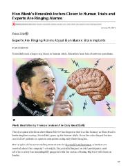 Experts Are Ringing Alarms About Elon Musk’s Brain Implants