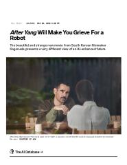 After Yang Will Make You Grieve For a Robot