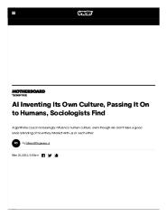 AI Inventing Its Own Culture, Passing It On to Humans, Sociologists Find