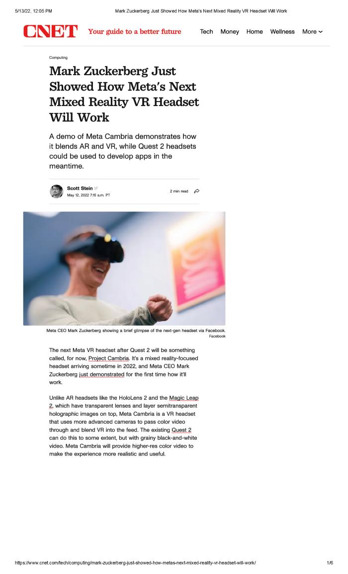 Mark Zuckerberg Just Showed How Meta's Next Mixed Reality VR Headset Will Work