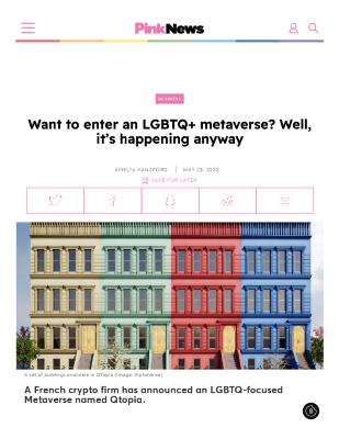 Want to enter an LGBTQ+ metaverse? Well, it’s happening anyway