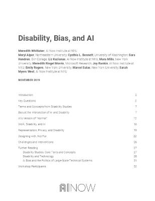 Disability, Bias, and AI
