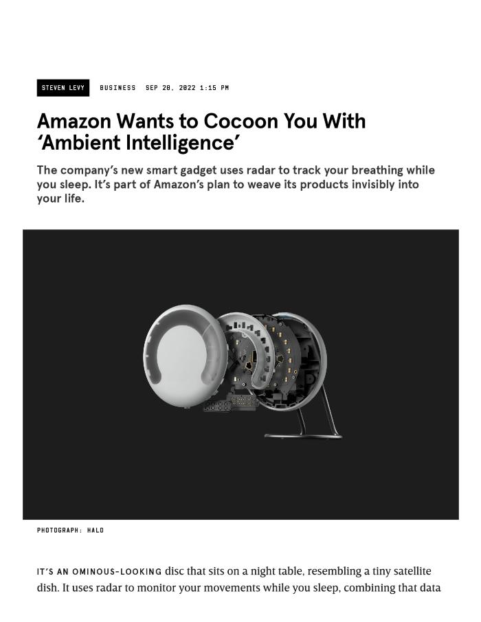 Amazon Wants to Cocoon You With ‘Ambient Intelligence’