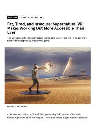 Fat, Tired, and Insecure: Supernatural VR Makes Working Out More Accessible Than Ever