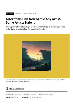 Algorithms Can Now Mimic Any Artist. Some Artists Hate It