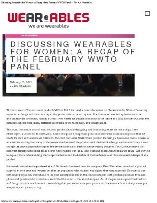 Discussing Wearables for Women: A Recap of the February WWTO Panel